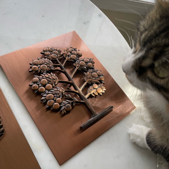 Coppercraft Guild MCM retro vintage copper wall art trees - Picture 3 of 14